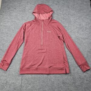 Simms Hoodie Womens Large Pink Insect Shield Quarter Zip Fishing Pullover Light